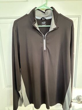 Puma Black and Gray Quarter-Zip Pullover